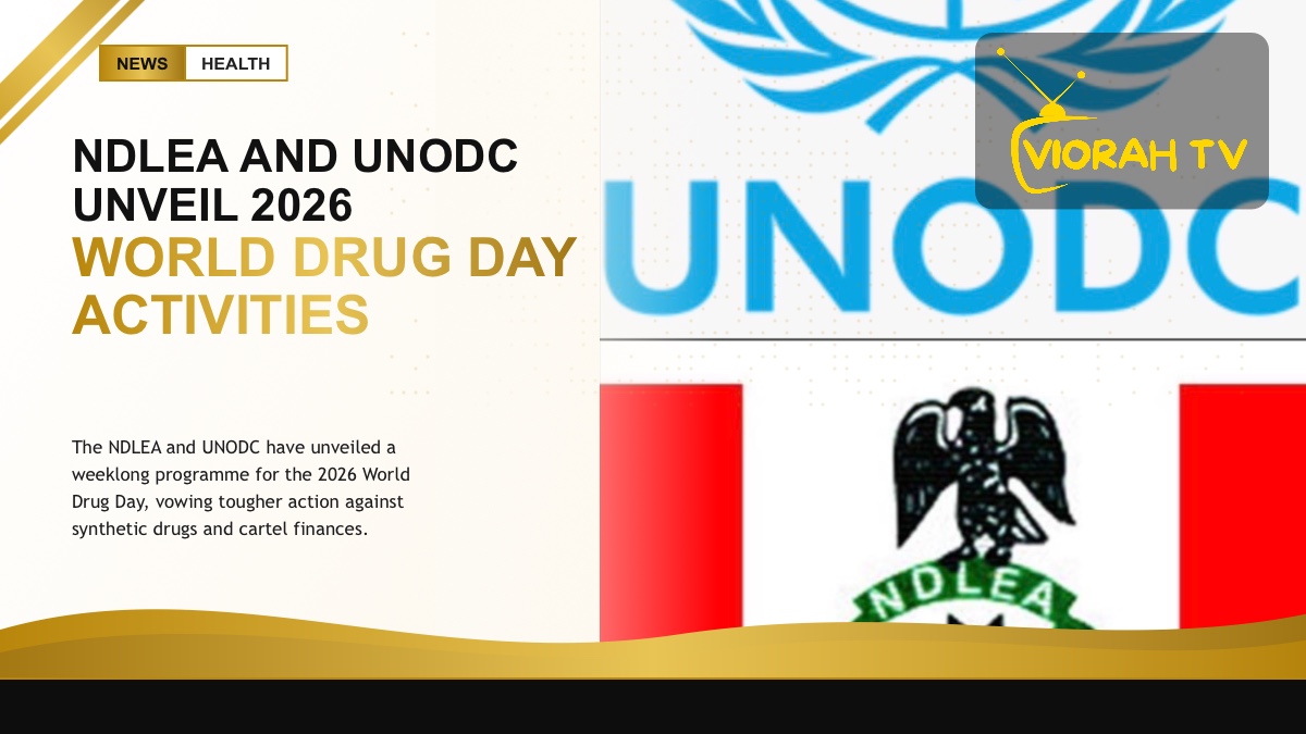 NDLEA officials at a press briefing on 2026 World Drug Day activities