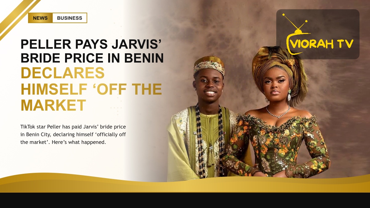 Nigerian TikTok creators Peller and Jarvis at their traditional bride price ceremony