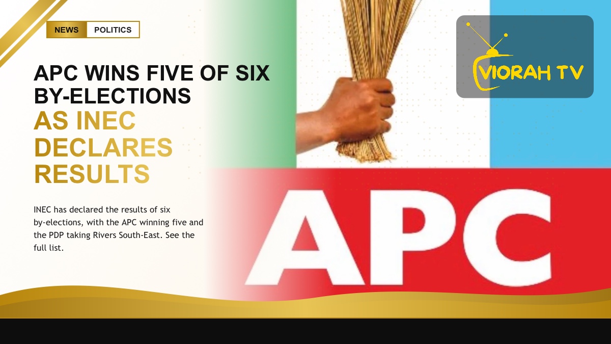 INEC officials announcing by-election results across six Nigerian states