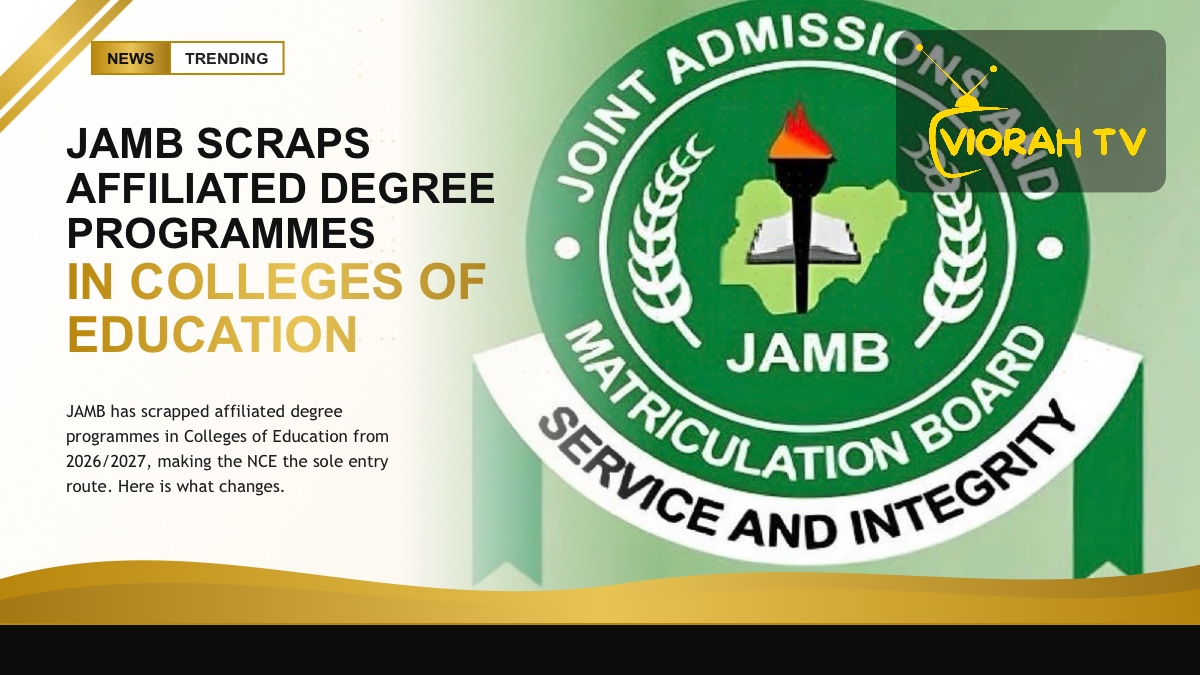 Students on a Nigerian college campus as JAMB scraps affiliated degree programmes