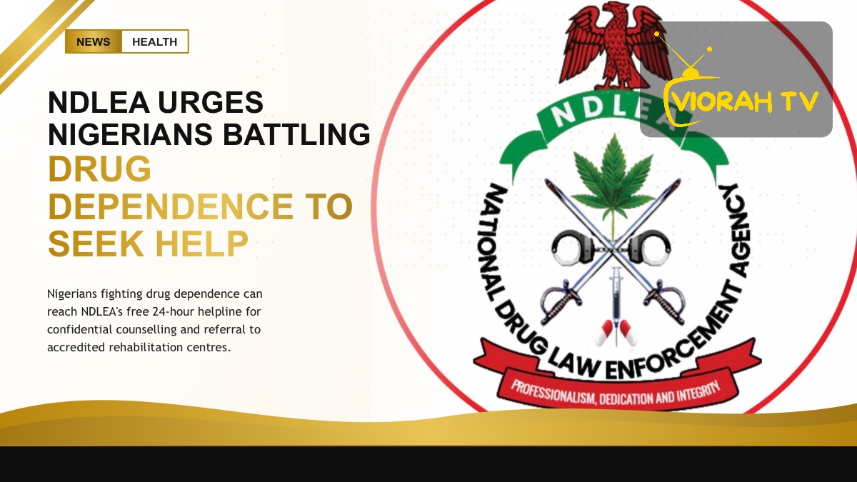 NDLEA counsellor on a phone helpline supporting a caller battling drug dependence