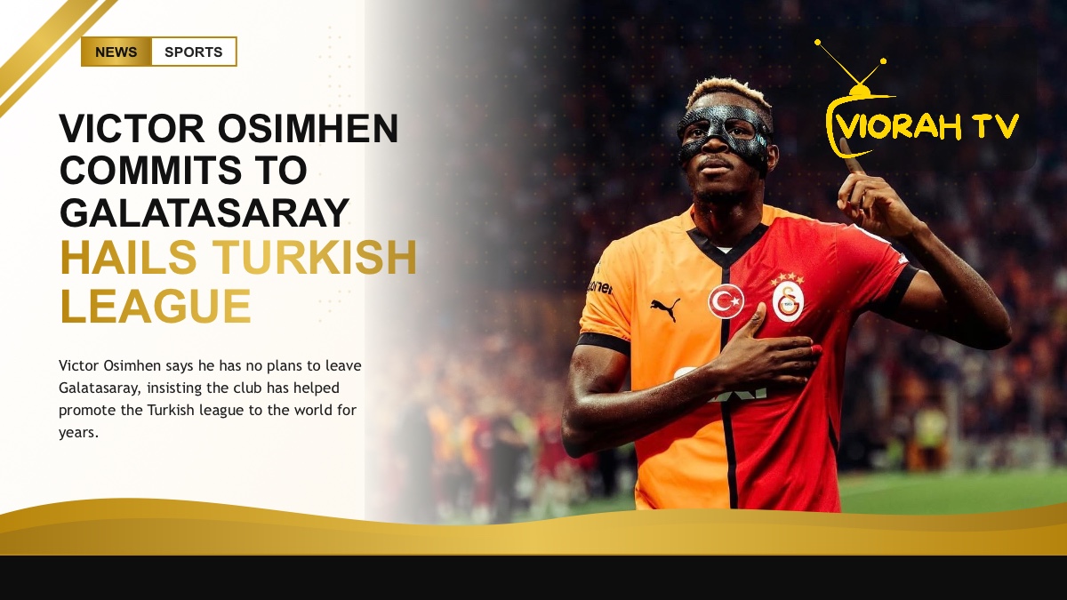 Footballer in a Galatasaray shirt celebrating, illustrating Victor Osimhen's commitment to the club