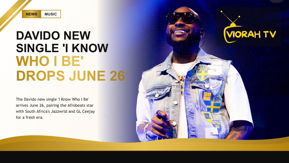 Davido new single artwork promoting his June 26 release I Know Who I Be