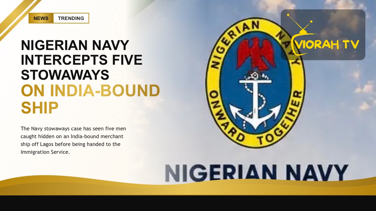 Nigerian Navy patrol boat at sea during the Navy stowaways interception on a merchant vessel