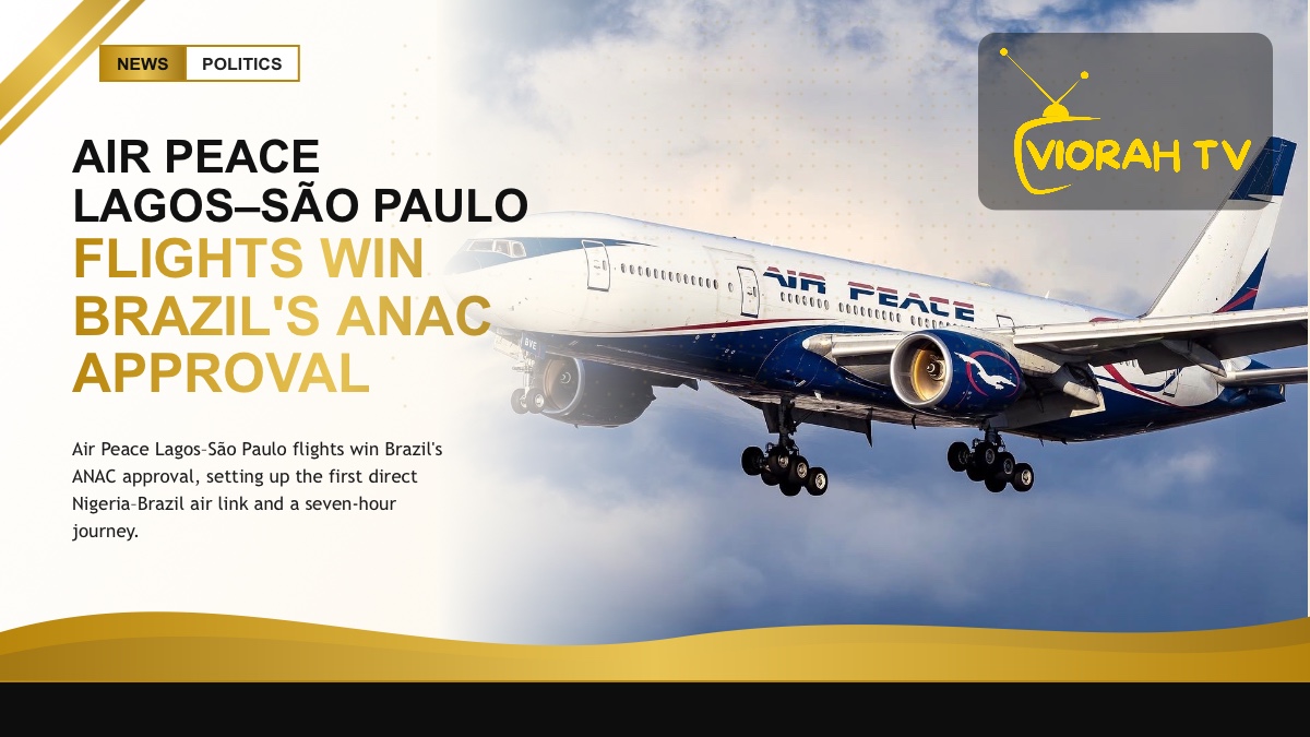 Air Peace aircraft on the tarmac ahead of Lagos–São Paulo flights