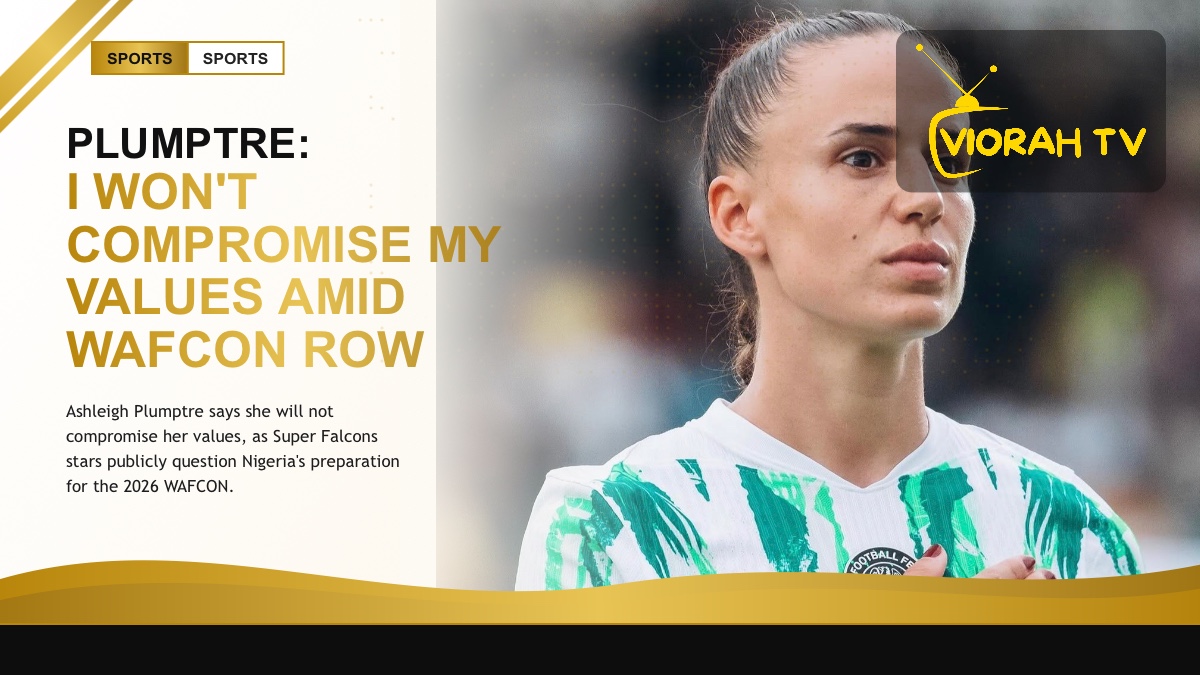 Ashleigh Plumptre in Nigeria Super Falcons colours during a training session