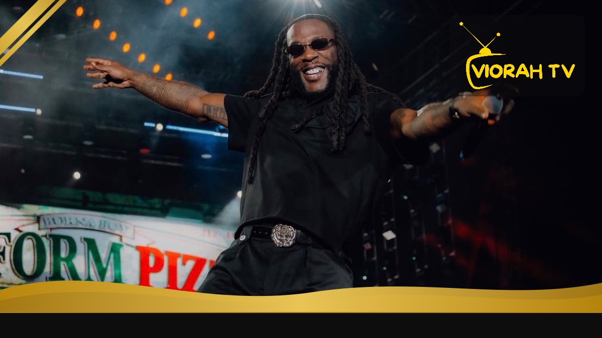 Burna Boy, Grammy-winning Nigerian Afrobeats singer, performing on stage