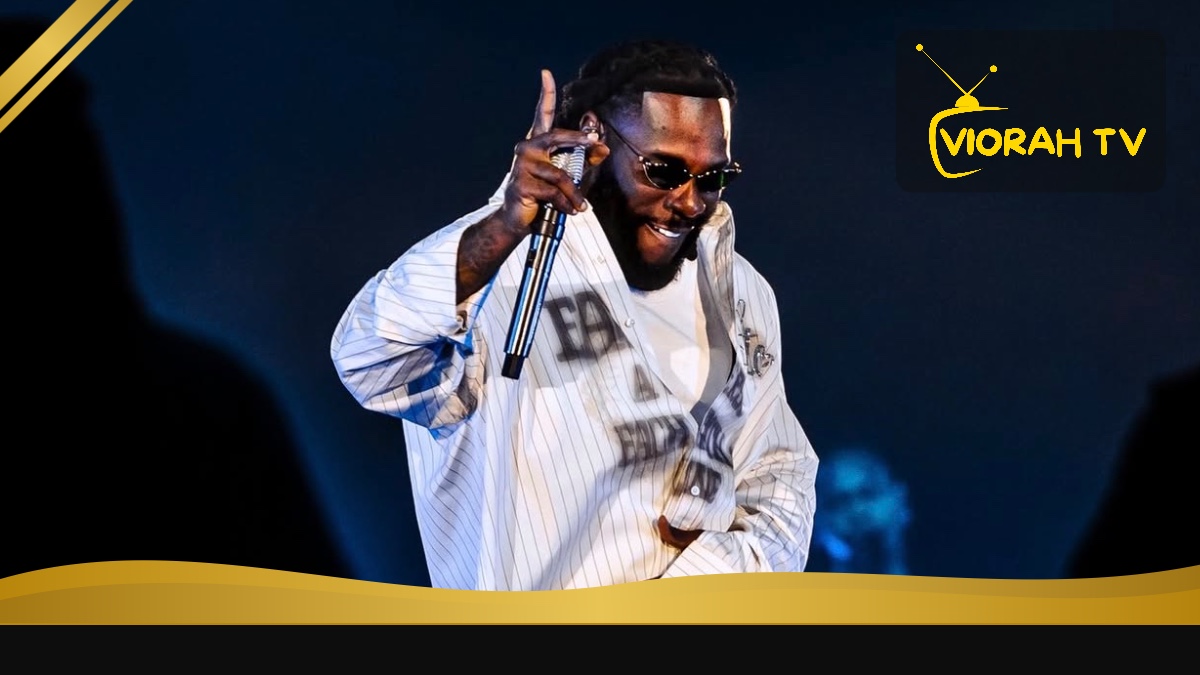 Burna Boy, Grammy-winning Nigerian Afrobeats singer, performing on stage