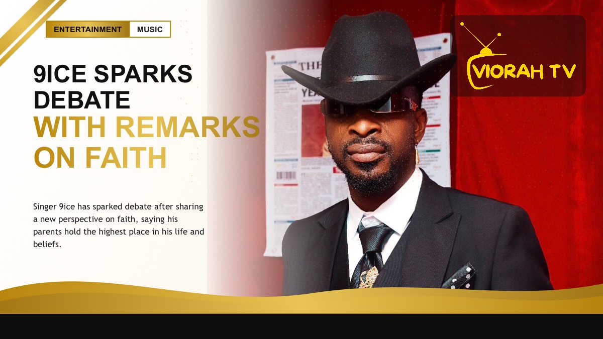 Nigerian singer 9ice performing on stage as his faith remarks spark debate