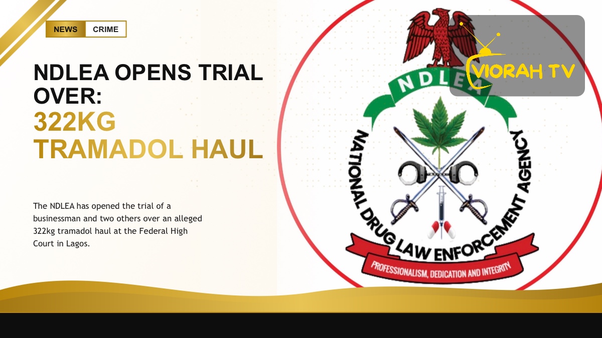 NDLEA officers with seized tramadol packages linked to the 322kg trafficking case