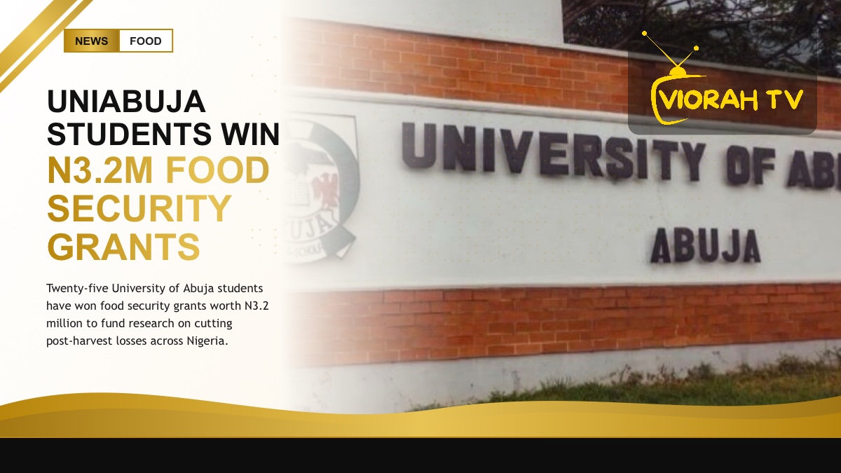 University of Abuja agriculture students holding food security grants certificates