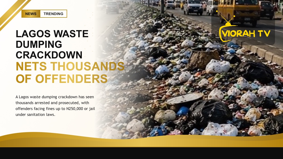 Lagos street scene tied to the Lagos waste dumping crackdown