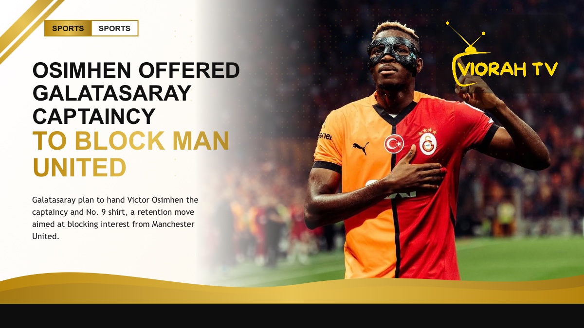Captain's armband and football symbolising the Osimhen captaincy offer