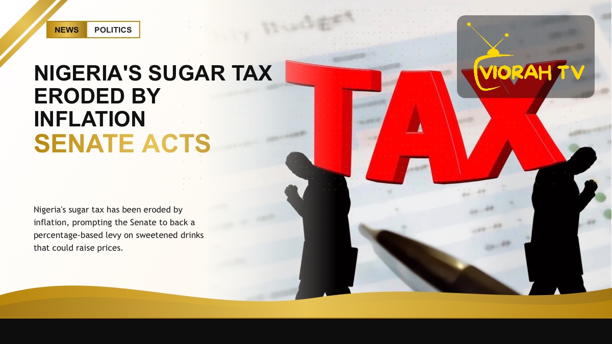 Sugary soft drinks on a shelf illustrating Nigeria's sugar tax debate