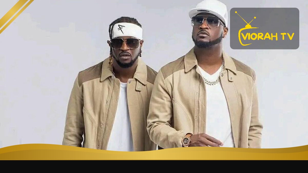 P-Square, the Nigerian Afrobeats duo of twin brothers Peter and Paul Okoye, performing on stage