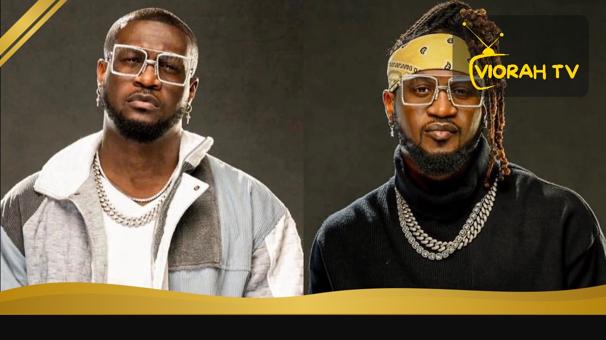 P-Square, the Nigerian Afrobeats duo of twin brothers Peter and Paul Okoye, performing on stage