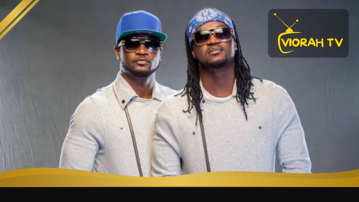 P-Square, the Nigerian Afrobeats duo of twin brothers Peter and Paul Okoye, performing on stage