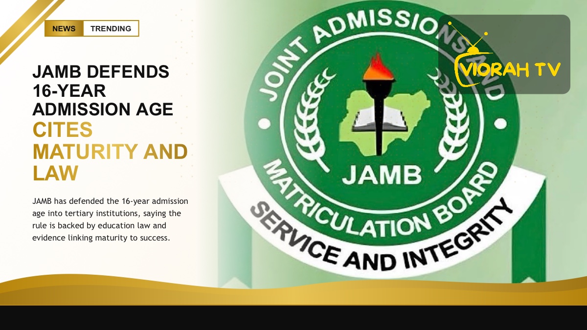 Nigerian students sitting an examination in a hall under the JAMB 16-year admission age policy