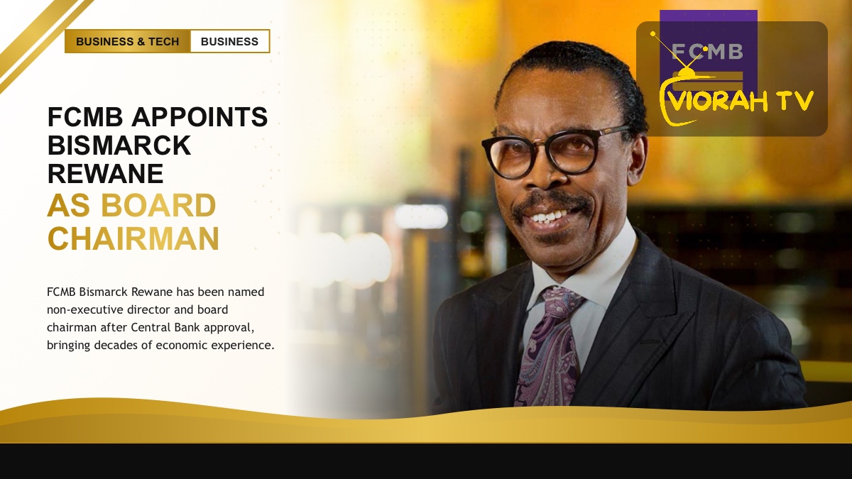 FCMB headquarters signage as Bismarck Rewane is named board chairman