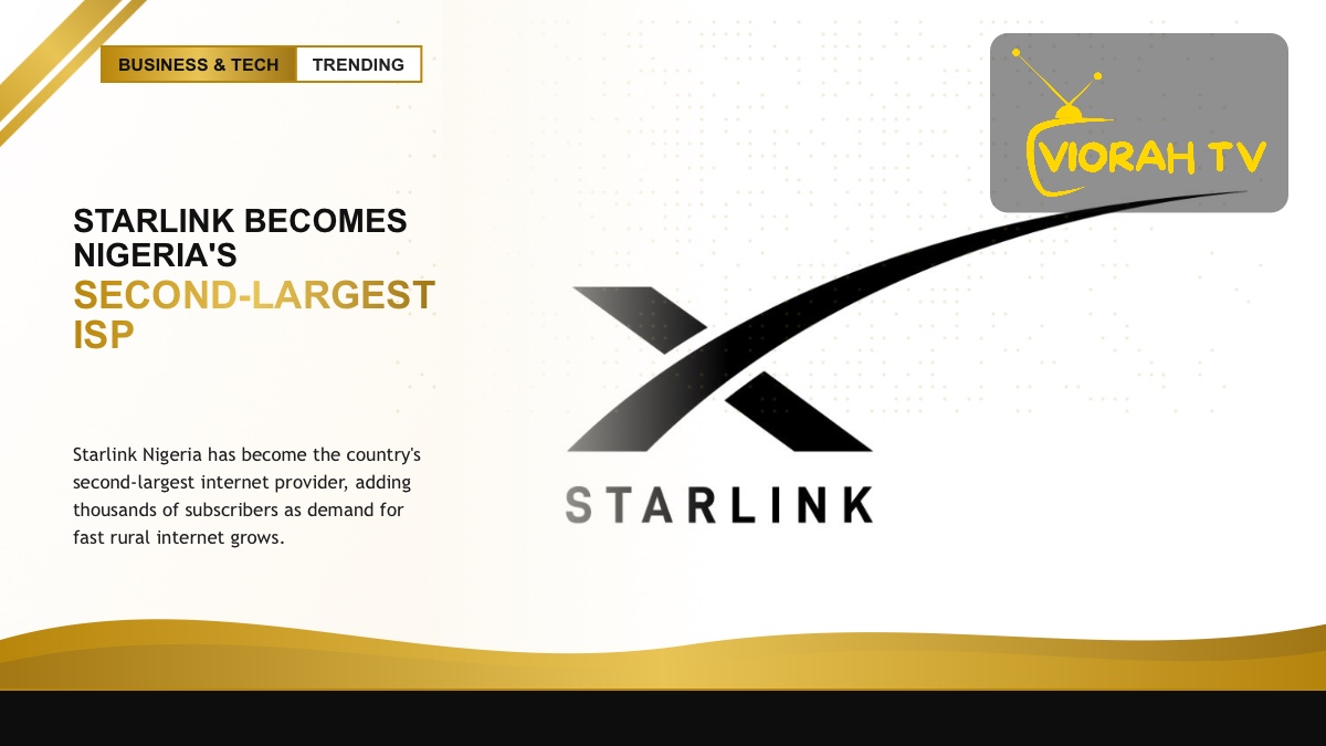 Starlink satellite dish providing internet service in rural Nigeria
