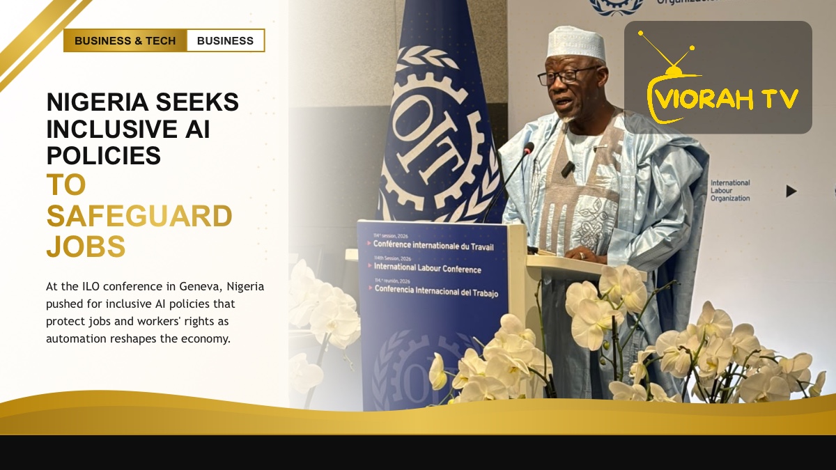 Workers and screens illustrating Nigeria's call for inclusive AI policies