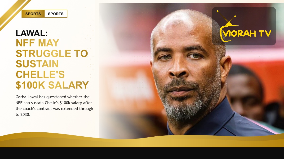Super Eagles coach Eric Chelle on the touchline, linked to questions over Chelle's $100k salary
