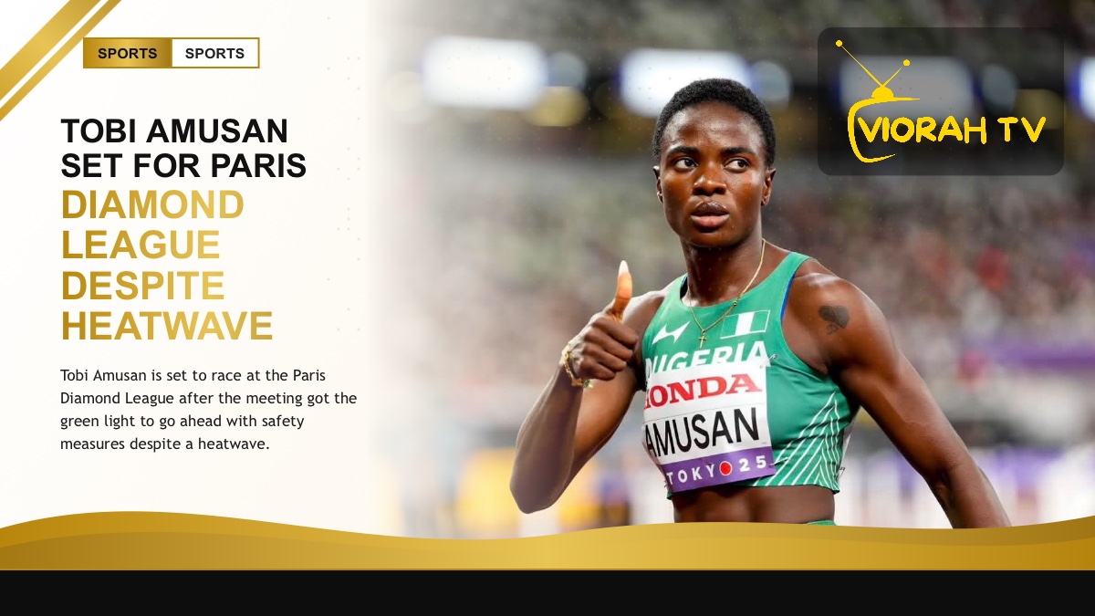Nigerian sprint hurdler Tobi Amusan preparing to compete at the Paris Diamond League