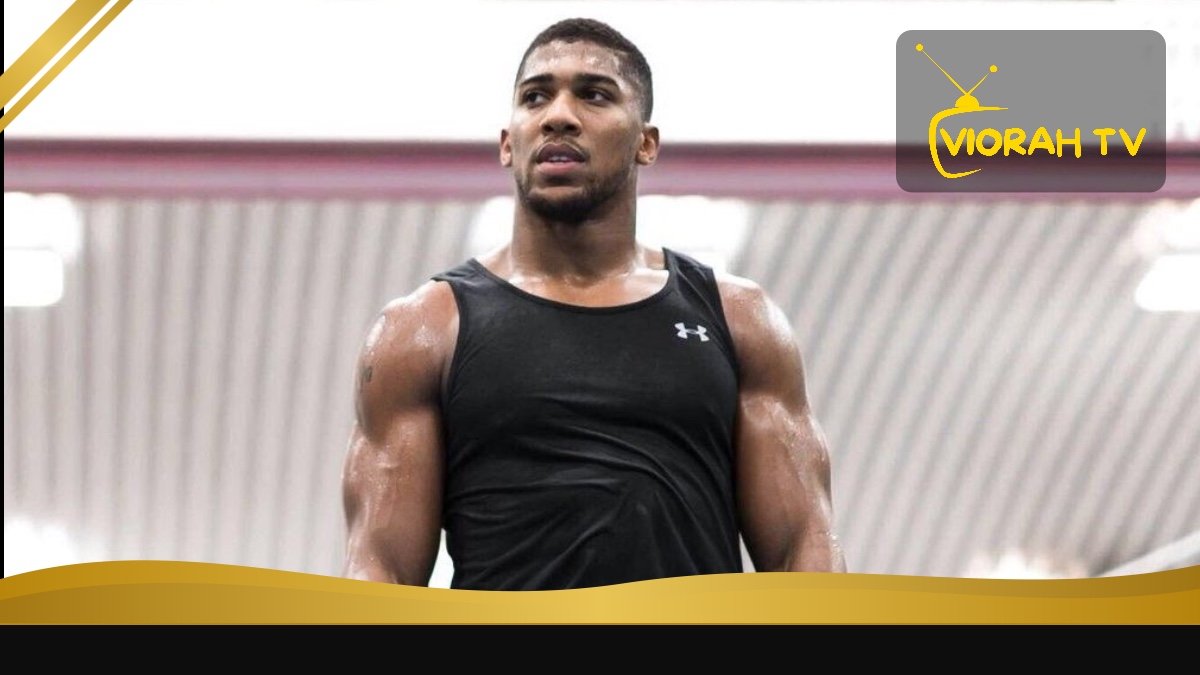 Anthony Joshua, British-Nigerian heavyweight boxer, in the ring