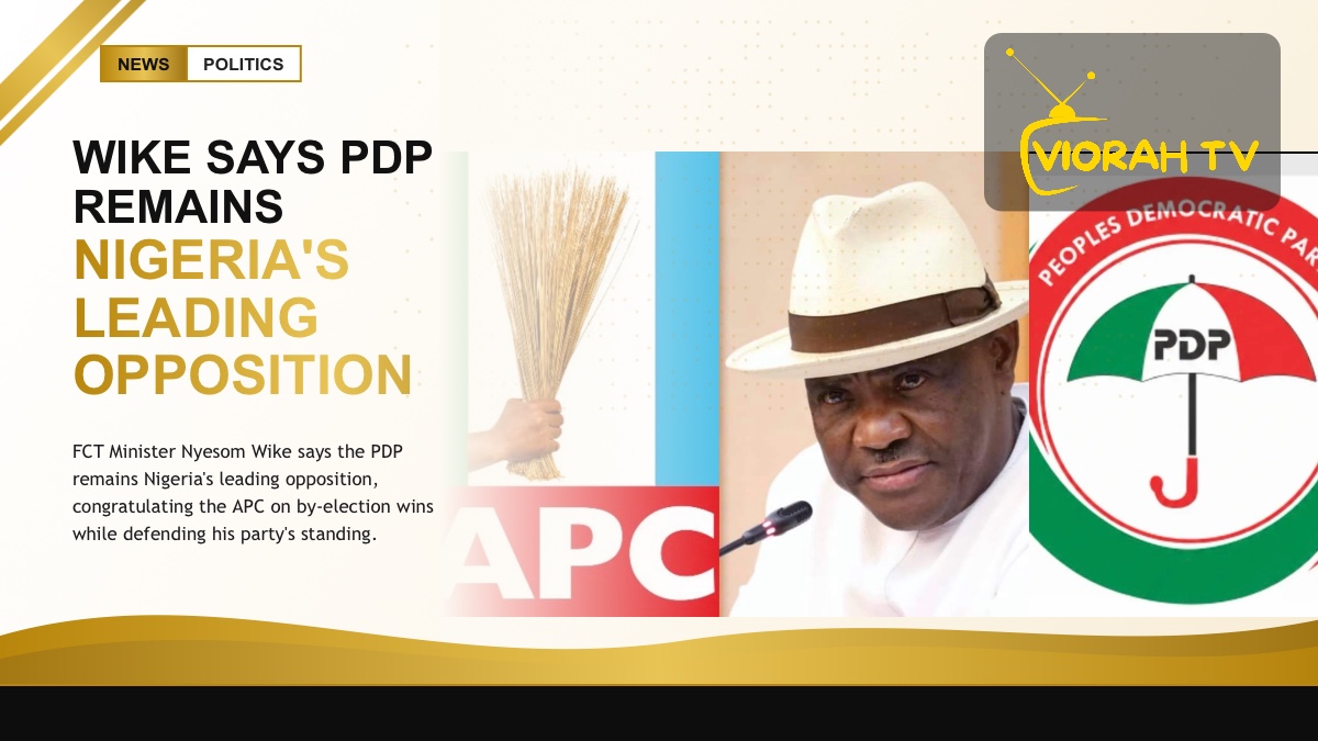 Political podium illustrating Wike's comments on the PDP and opposition