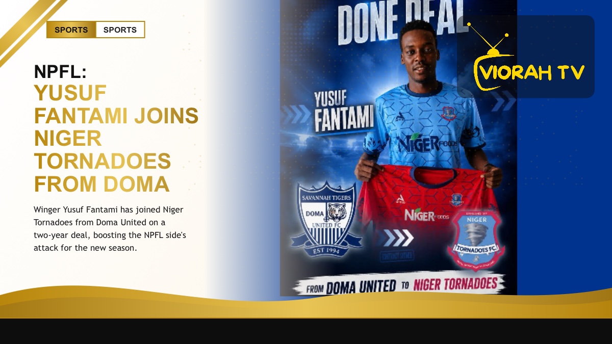 Footballer Yusuf Fantami signs for Niger Tornadoes in the NPFL