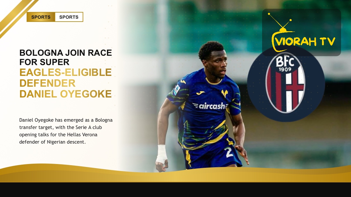 Daniel Oyegoke defender of Nigerian descent during a Serie A match