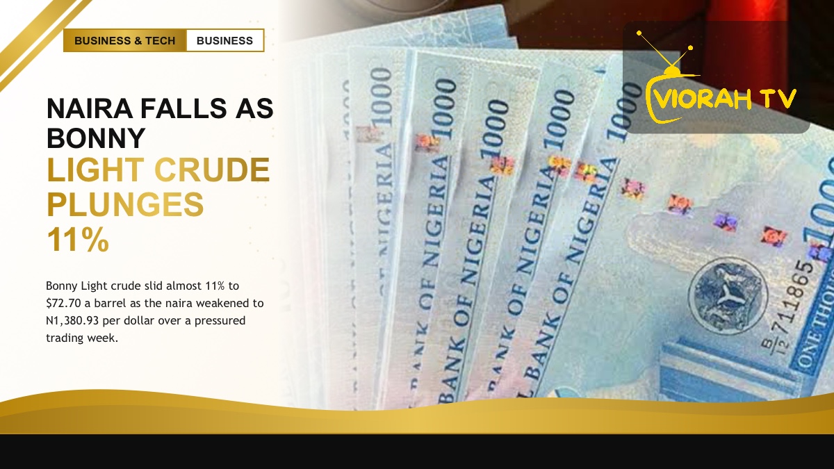 Bonny Light crude oil barrels and naira notes amid price swings
