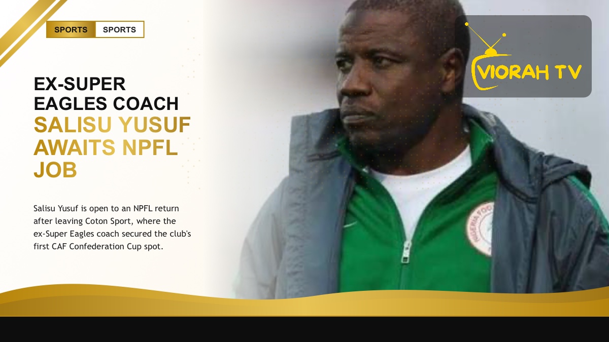 Football coach Salisu Yusuf on the touchline during a match