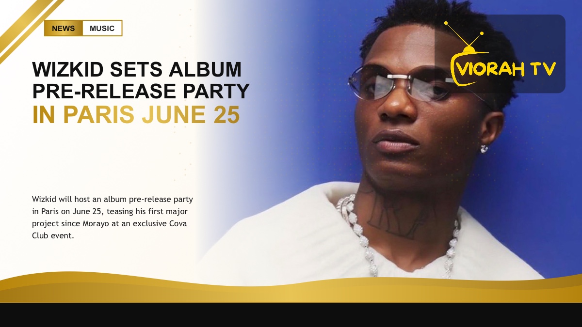 Concert stage lights representing Wizkid's album pre-release party in Paris