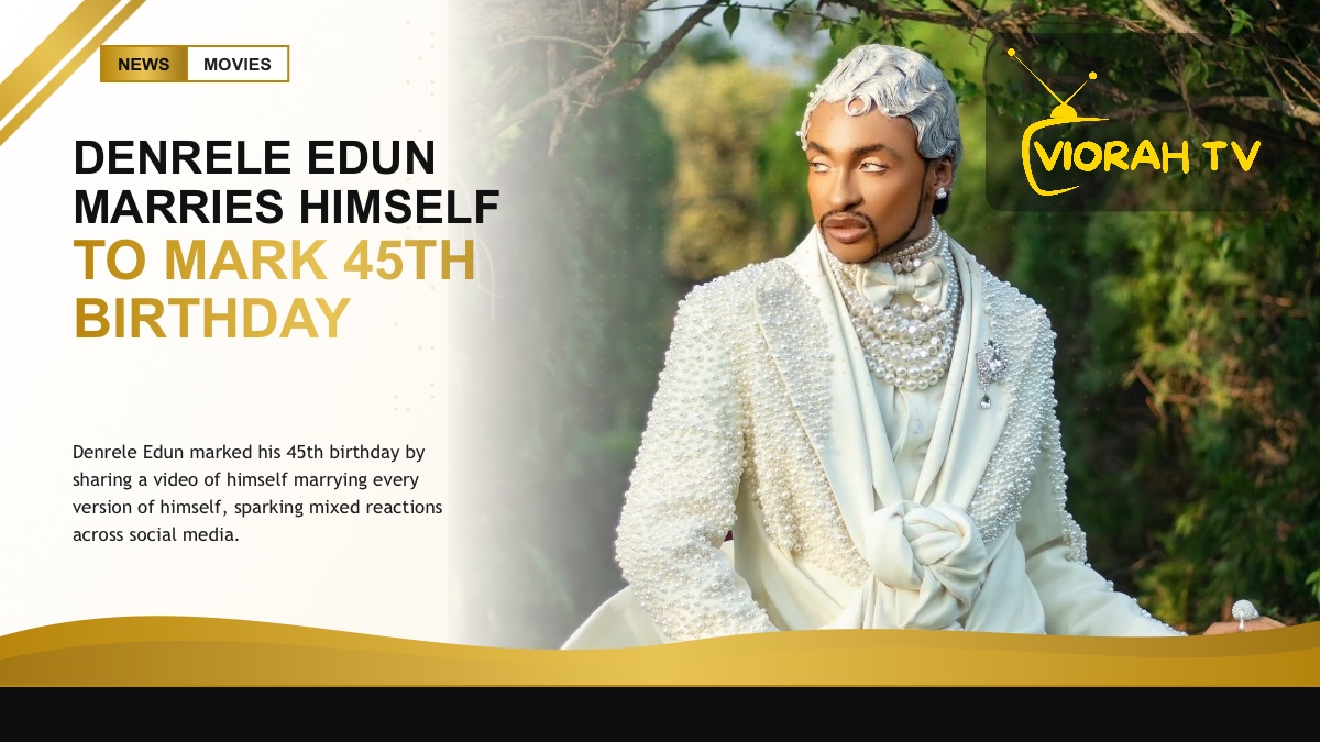 Wedding aisle and veil illustrating Denrele Edun marrying himself at 45