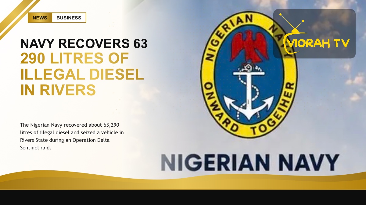 Drums of fuel representing illegal diesel recovered by the Navy in Rivers State